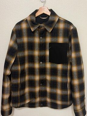 Pendleton Black and Mustard Plaid Heavy Shirt Jacket